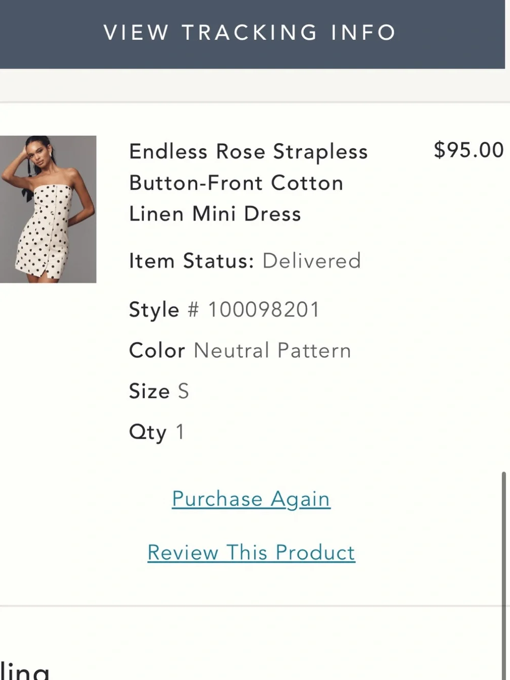 Anthropologie Endless Rose Strapless Polka Dot Mini Dress in Cream and Black - Picture 2 of 7